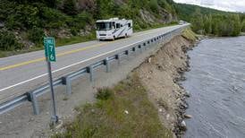 Matanuska River erosion near Sutton spurs emergency repairs along Glenn Highway